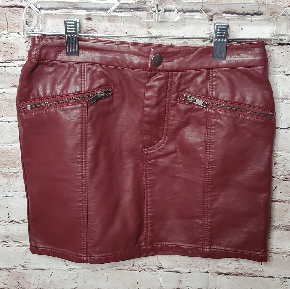 Faux Leather Divided Skirt Size 2
